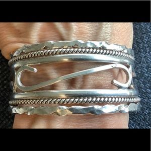 Sterling silver Mexican cuff bracelet